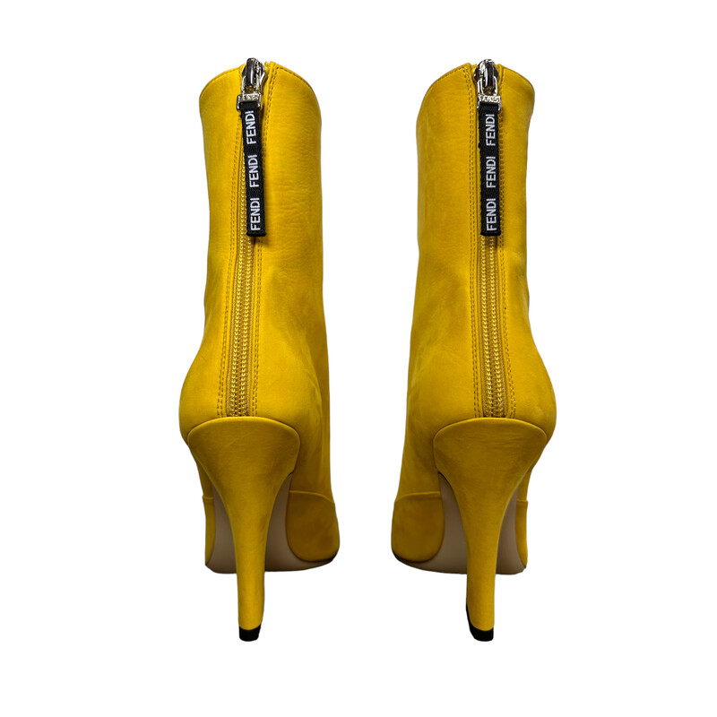 Fendi FFreedom Suede Size: Size 36<br />
FENDI Nubuck FFredom Ankle Boots<br />
 in Yellow. These ultra-chic boots are crafted of suede leather in yellow.