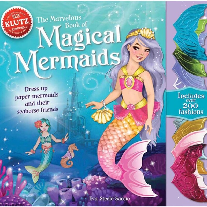 Let imagination take you to enchanted undersea worlds
The marvelous book of magical mermaids comes with six paper mermaids and three elegant paper sea horse friends