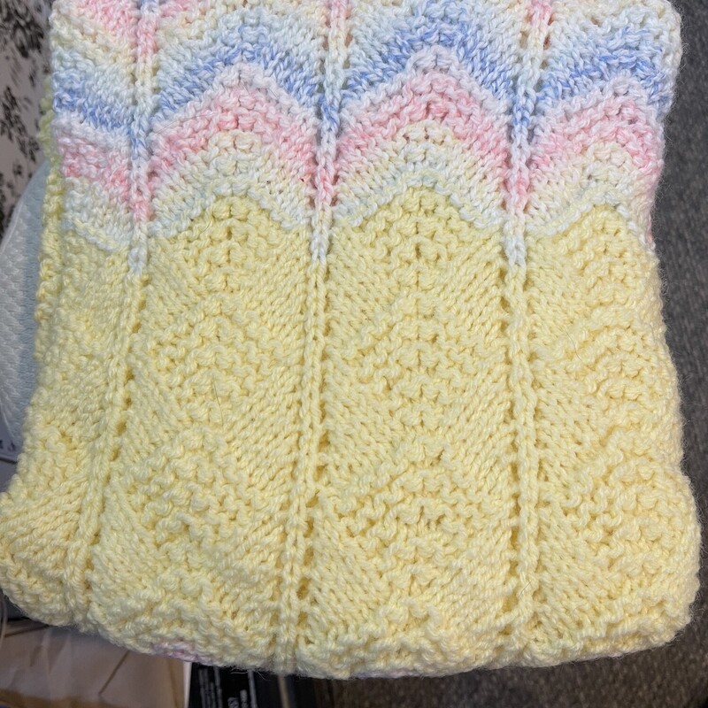Hand-knit Baby Blanket, Pink, Size: None