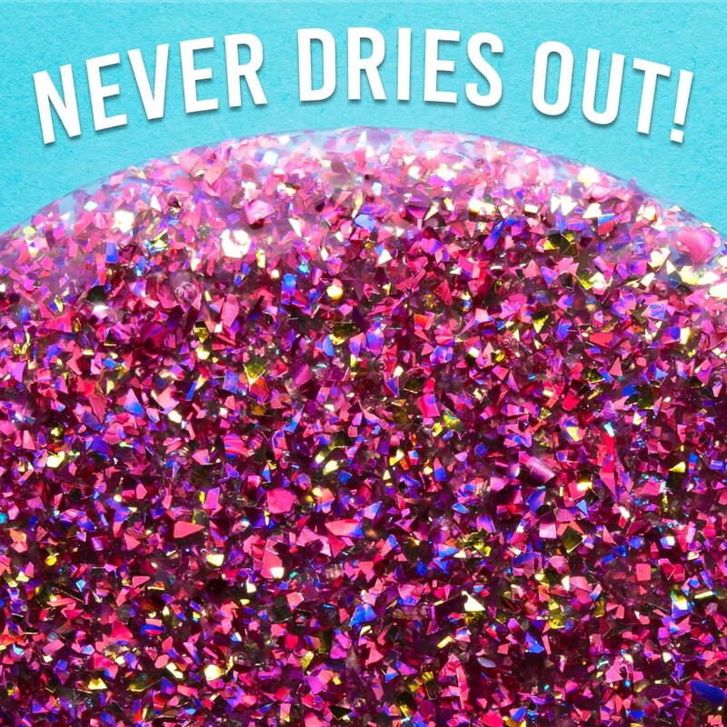 About this item<br />
Clear putty with pink and yellow irregular shaped glitter pieces<br />
Stretch it, bounce it, pop it, tear it, and sculpt it!<br />
Never dries out!<br />
Fun for ages 3+<br />
Includes 1/5 lb (90 g) of Genuine Crazy Aaron's Thinking Putty<br />
Manufactured in the USA with the finest materials from around the world