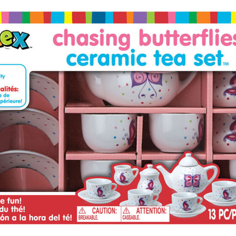 Butterfly Ceramic Tea Set, 3+, Size: Food