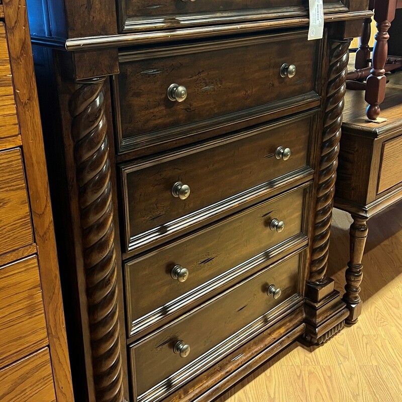 Shadow Mountain Tall, Dark Stain, 5 Drawer
42in x 18in x 52in tall
