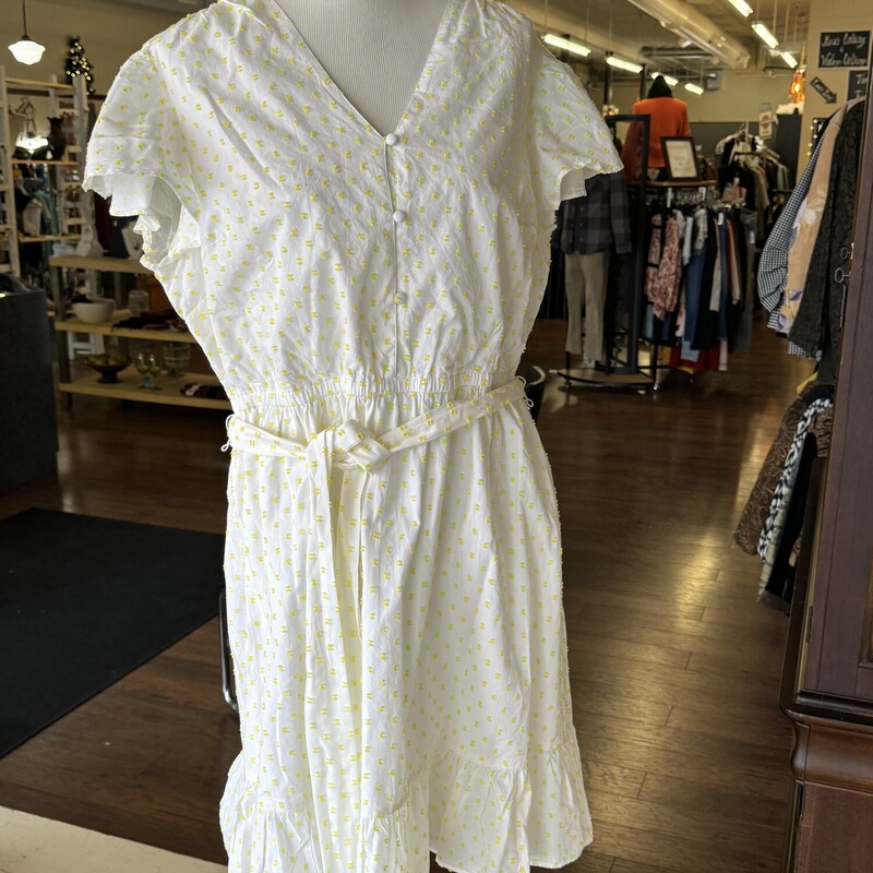 Lane Bryant Dress NWT, White with yellow poka dots, Size: 18