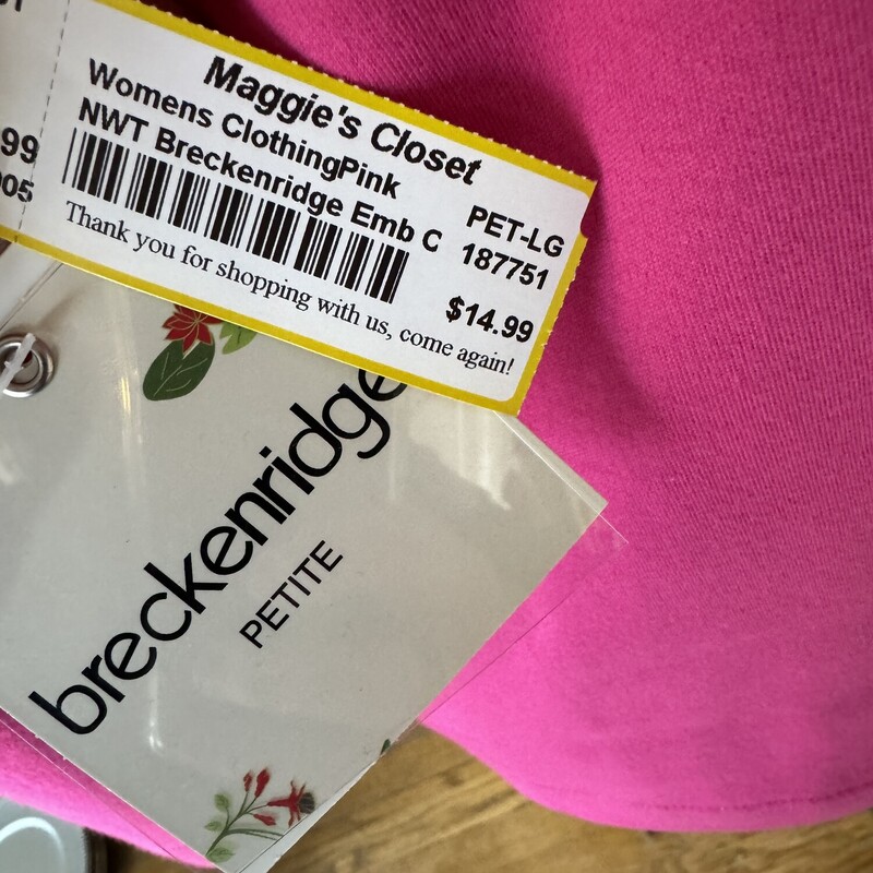 NWT Breckenridge Summer Activities Embroided Cardigan<br />
Color: Pink<br />
Size: L<br />
All sales are final, No returns<br />
Available for Shipping or In-Store pickup