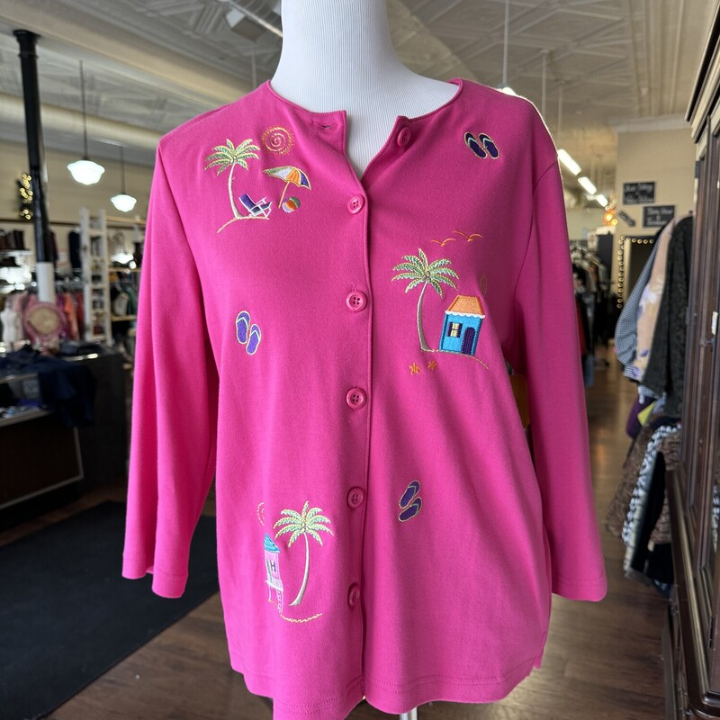 NWT Breckenridge Summer Activities Embroided Cardigan
Color: Pink
Size: L
All sales are final, No returns
Available for Shipping or In-Store pickup