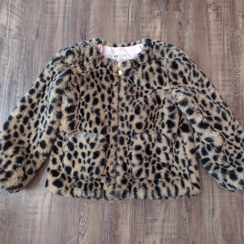H&M Cropped Furry Cheetah, Tan, Size: Youth S