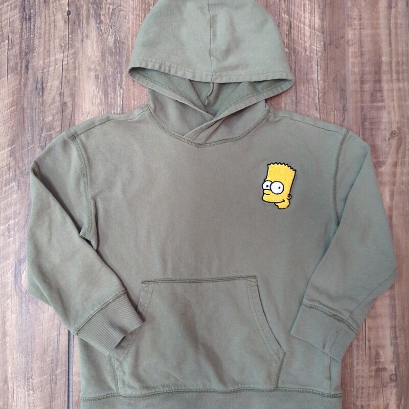 Bart Simpson Old Navy Hoo, Olive, Size: Youth S