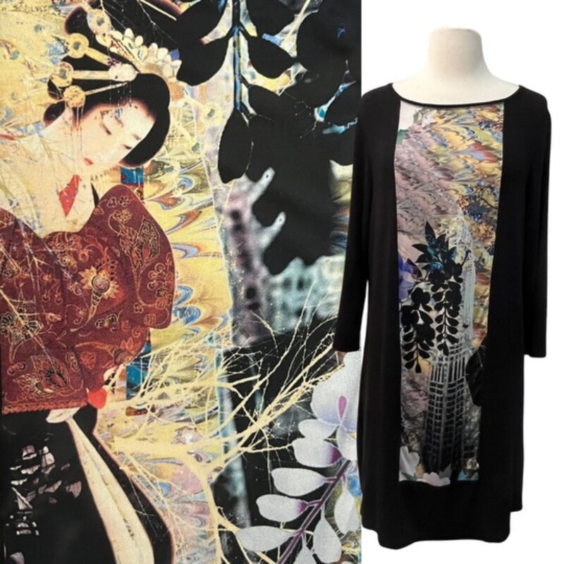 Olivia & Lea Dress
Beautiful Japanese Print
Black with Colorful Print
Size: Large