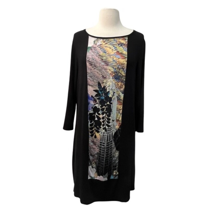 Olivia & Lea Dress<br />
Beautiful Japanese Print<br />
Black with Colorful Print<br />
Size: Large