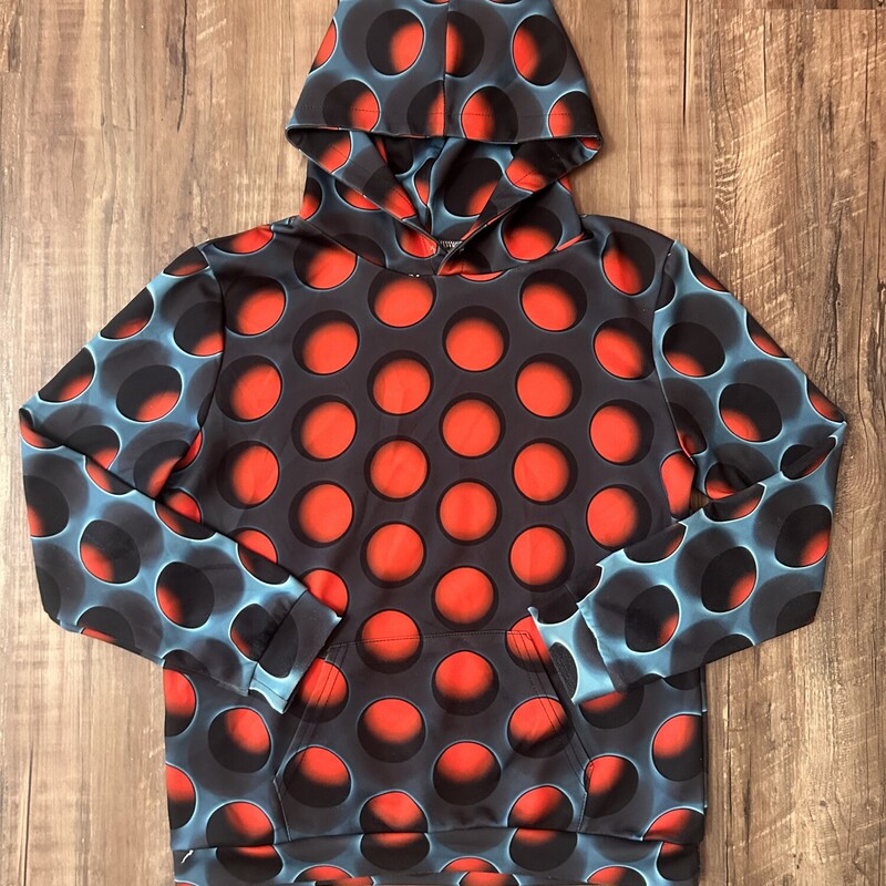 Illusion Dot Hoodie, Red, Size: Youth L