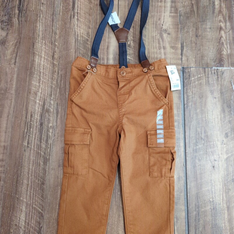 NWT Oshkosh Suspenders, Brown, Size: Baby 24m