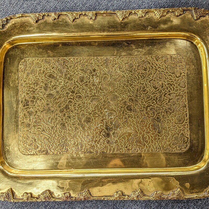 Vintage Etched Brass Rect