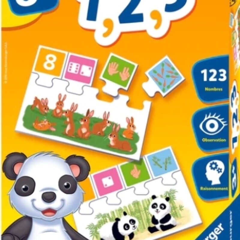 12 3 Puzzle Game, 3+, Size: Puzzle