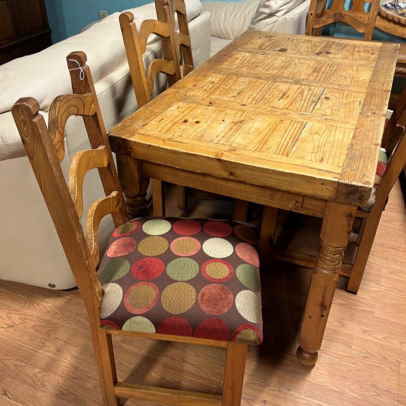 Rustic Pine 1 Drawer, 6 Chairs<br />
55in x 29.5in x 30in tall