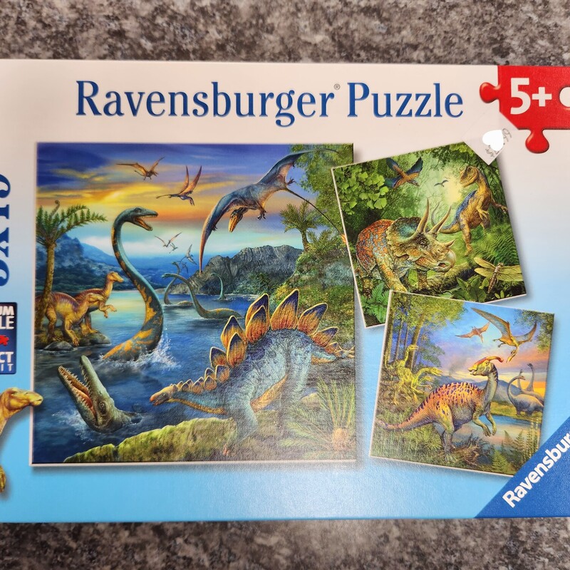 3x34pc Puzzle Dinosaurs, 5+, Size: Puzzle