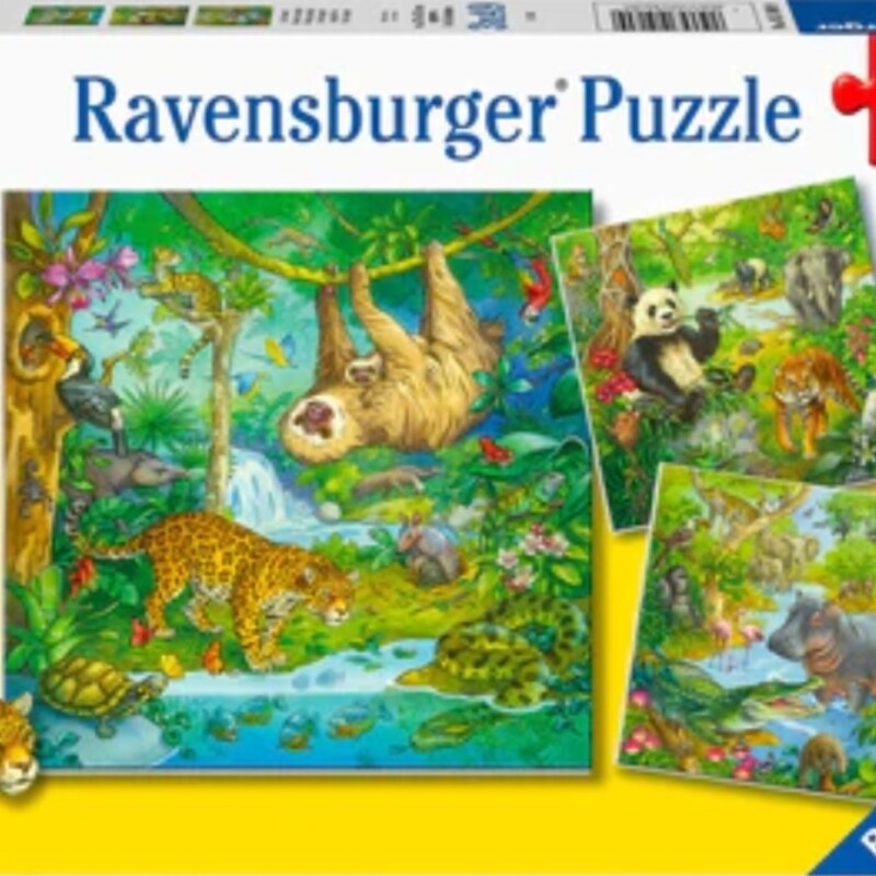 3x34pc Puzzle Jungle Fun, 5+, Size: Puzzle