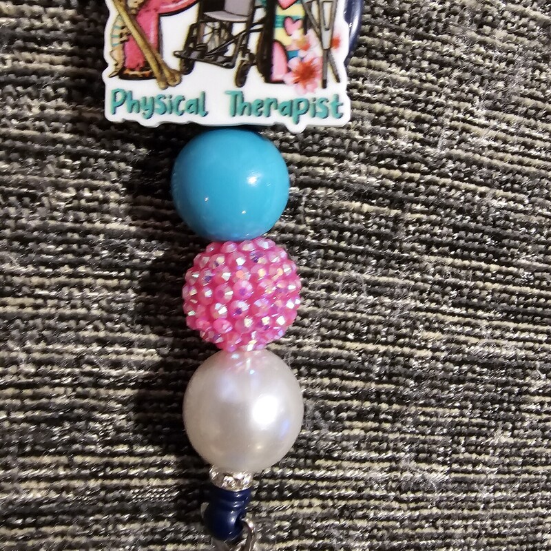 BADGE REEL PHYSICAL THERA, TURQUOIS