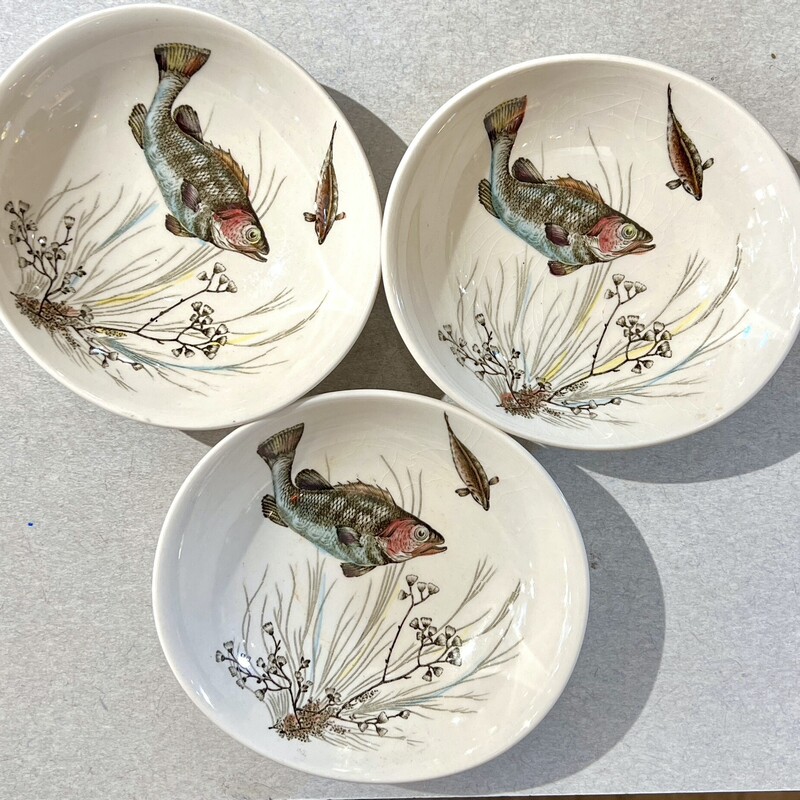 Set of 3 Johnson Bros, fish bowls