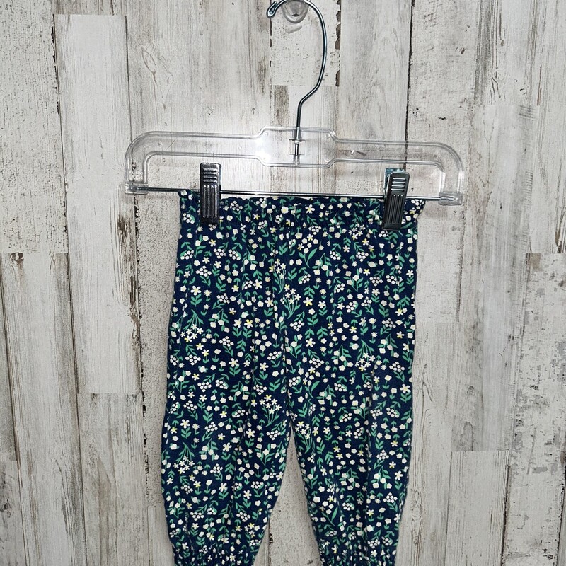 12M Blue Floral Pull On P, Blue, Size: Girl 6-12m