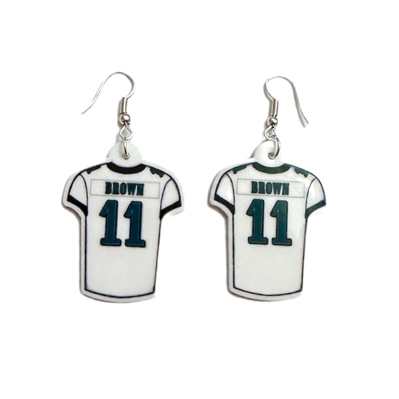 Eagles Brown Jersey

BEFORE BUYING, PLEASE READ THIS ENTIRELY:


Earrings are made from plastic material (very light and comfortable) and with hypoallergenic wires. We have both gold and silver but will default to silver when shipping out to you. If you want gold, PLEASE EMAIL US AND LET US KNOW IN ADVANCE.  :)


Earrings measure approximately 1.5” not including the wires, please allow +/- 0.5cm variances (pairs will always be the same size). Colors may look slightly different due to your monitor or phone screen.


For earrings only: shipping is $6 regardless if you buy 1 pair or 20 pairs. Grab extras as gifts for coworkers, friends, and family! ***Automatic shipping calculations are set and we cannot change it for just the earrings, so you’ll receive a refund for the difference in shipping charges.


PLEASE ALLOW AT LEAST 1 WEEK FOR SHIPPING. THANK YOU FOR SHOPPING SMALL, WE APPRECIATE IT!