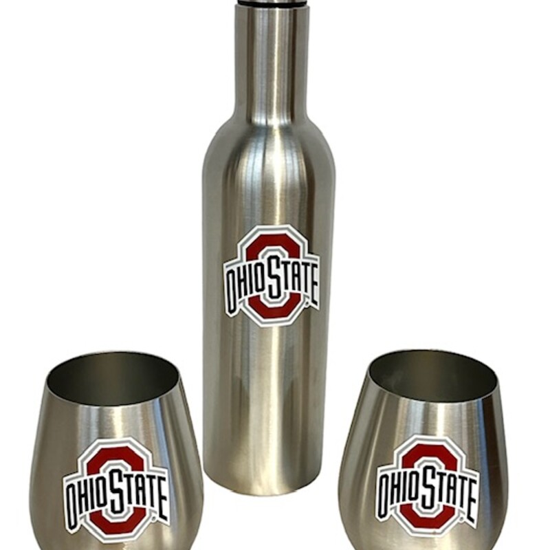 OHStateBottle 2 Cups Set
Silver Red
Size: 12.5h  X 3 diam