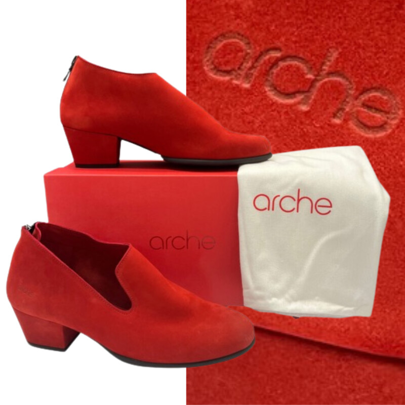 Arche Malham Slip On Leather Shoe
Color: Red
Size: 8.5

Retails Brand New $395