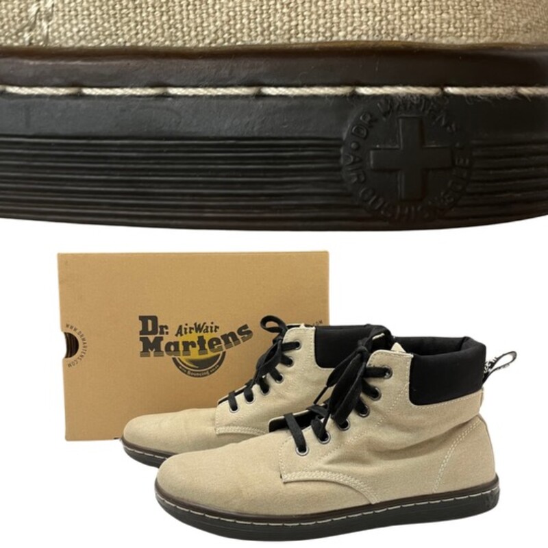 Dr Marten Maelly Hightop Boots
Padded Collar
Canvas
Color: Beige
Size: 10