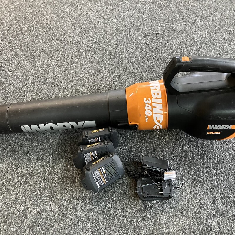 Cordless Blower, Worx, WG546 20V

Includes three (3) 20V batteris and charger