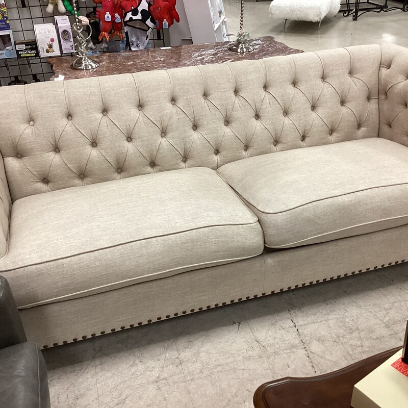 Cream Tufted Sofa Chic & Cozy Consignment Furniture