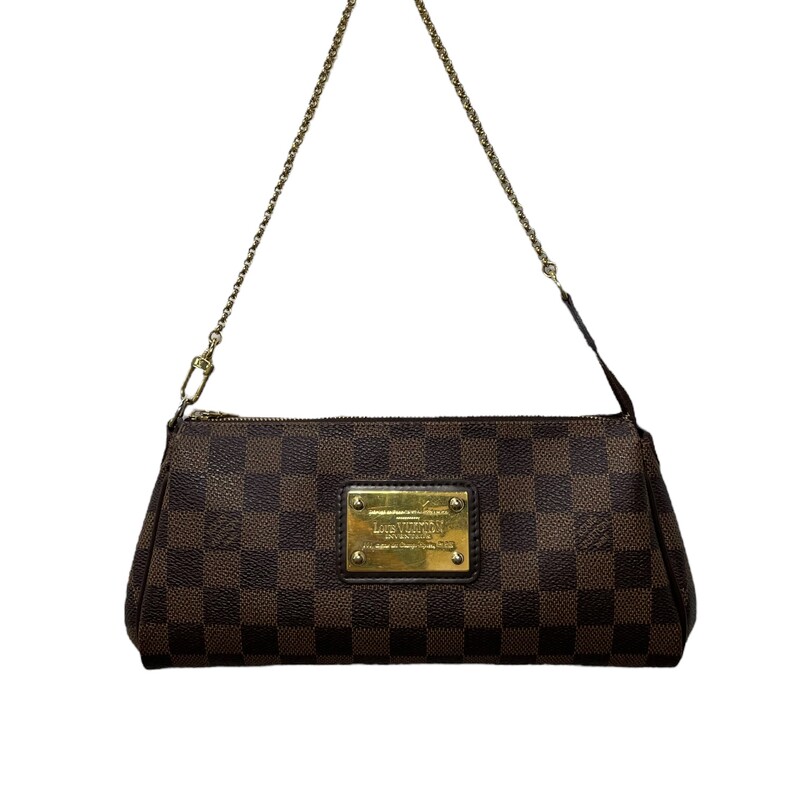 Louis Vuitton Eva  Damier Bag<br />
Size: PM<br />
Does not come with crossbody strap.<br />
<br />
Base length: 9.75 in<br />
Height: 5 in<br />
Width: 2 in<br />
Drop: 8 in