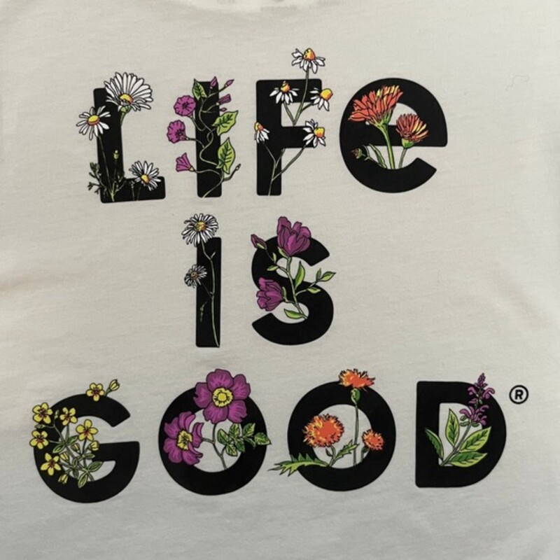Life Is Good Tee<br />
Crusher-Lite<br />
White and Floral<br />
Size: Small