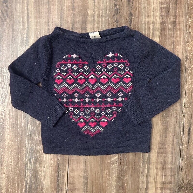Oshkosh Heart Sweater, Navy, Size: Toddler 2t