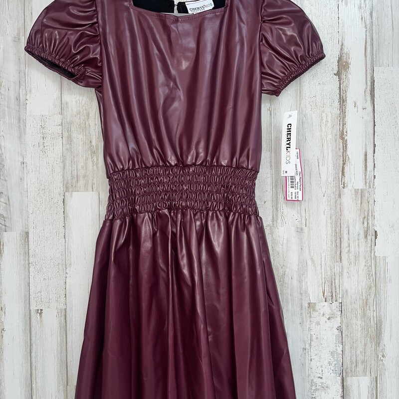 NEW 14 Leather Puff Sleev, Maroon, Size: Girl 10 Up