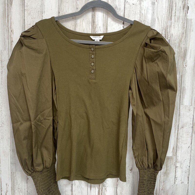 NEW Olive Puff Sleeve Top