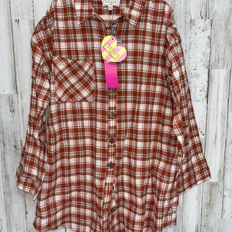 NEW Rust Plaid Flannel, Rust, Size: Girl 10 Up