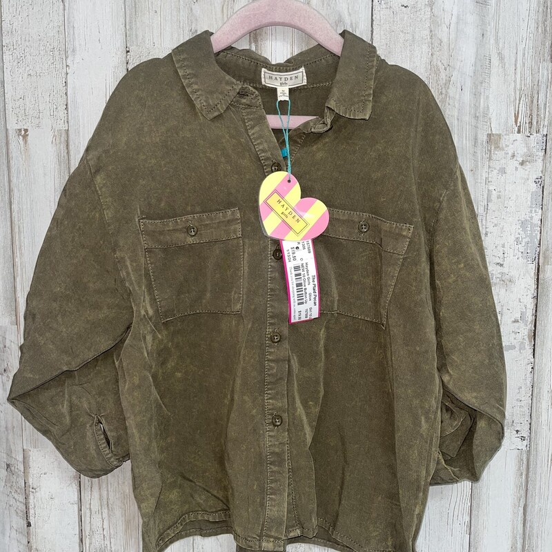 NEW 10 Olive Button Up, Olive, Size: Girl 10 Up