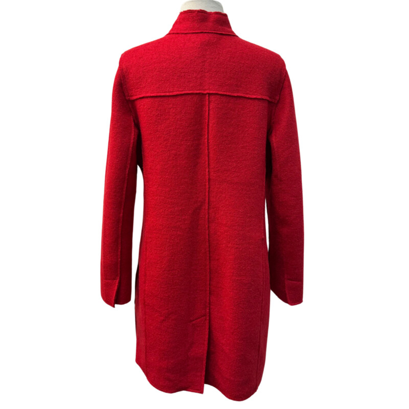 Chicos Ottoman Jacket<br />
Boiled Wool Blend<br />
Color: Red<br />
Size: Medium