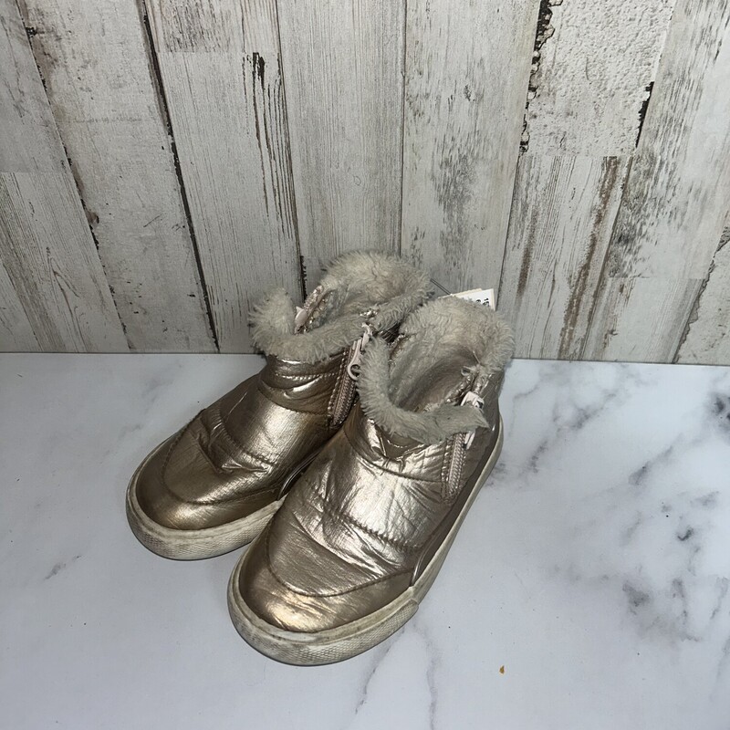 9 Gold Zip Booties, Gold, Size: Shoes 9