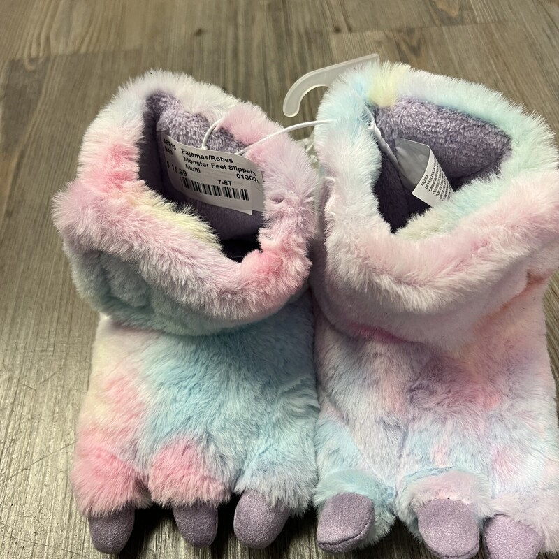 Monster Feet Slippers, Multi, Size: 7-8T