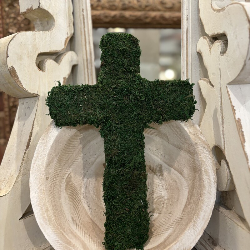 We love this beautiful moss covered cross. This cross would make  lovely addition to your decor
Cross measures 12 inches tall,  8 inches in width and a half an inch thick