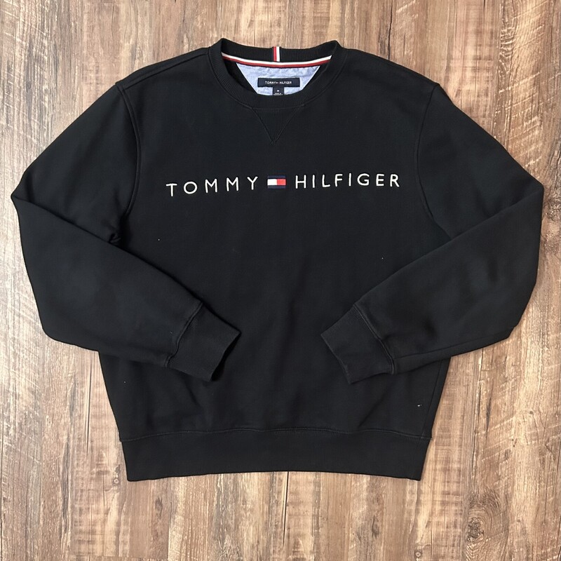 Tommy H Crew Sweatshirt, Black, Size: Adult M
