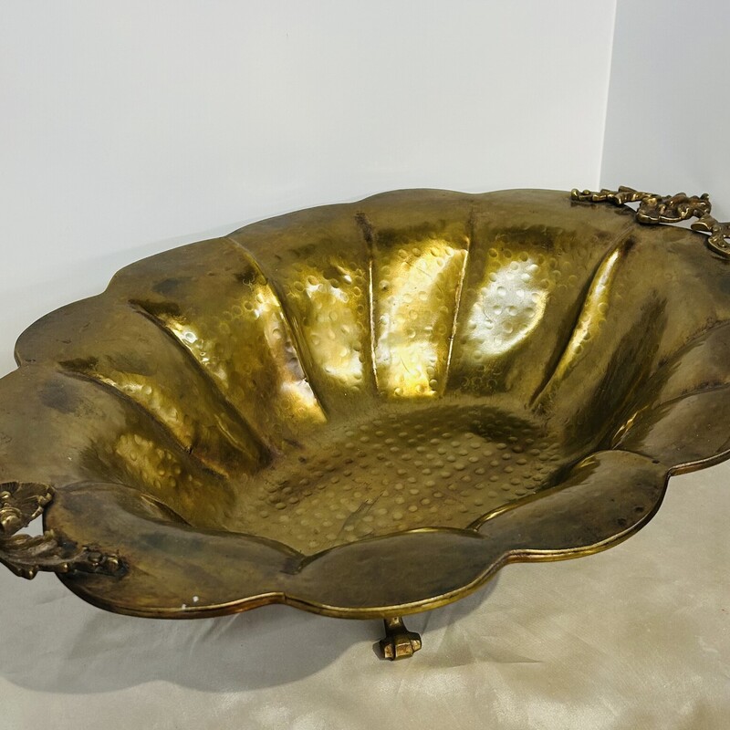 Brass Ornate Footed Bowl