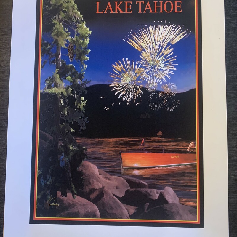 Lake Tahoe Poster by Paul Bailey 25inH 18inW