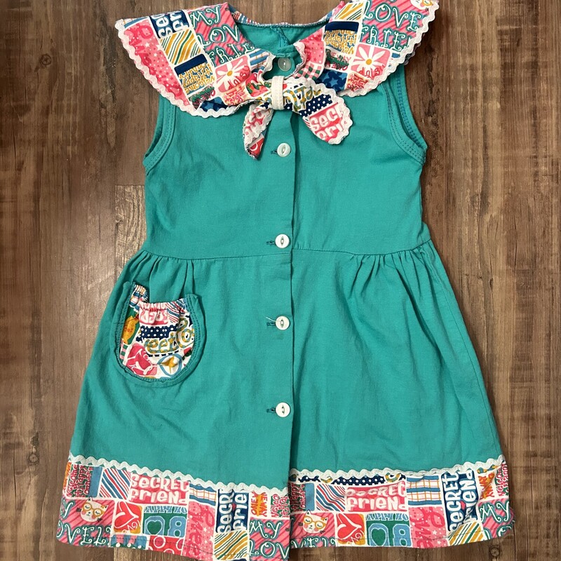 Cotton Button Up Dress, Multi, Size: Toddler 5t