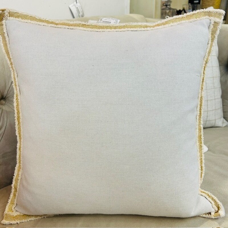 Gold Trim Square Down Pillow
Cream Gold
Size: 18 x 18