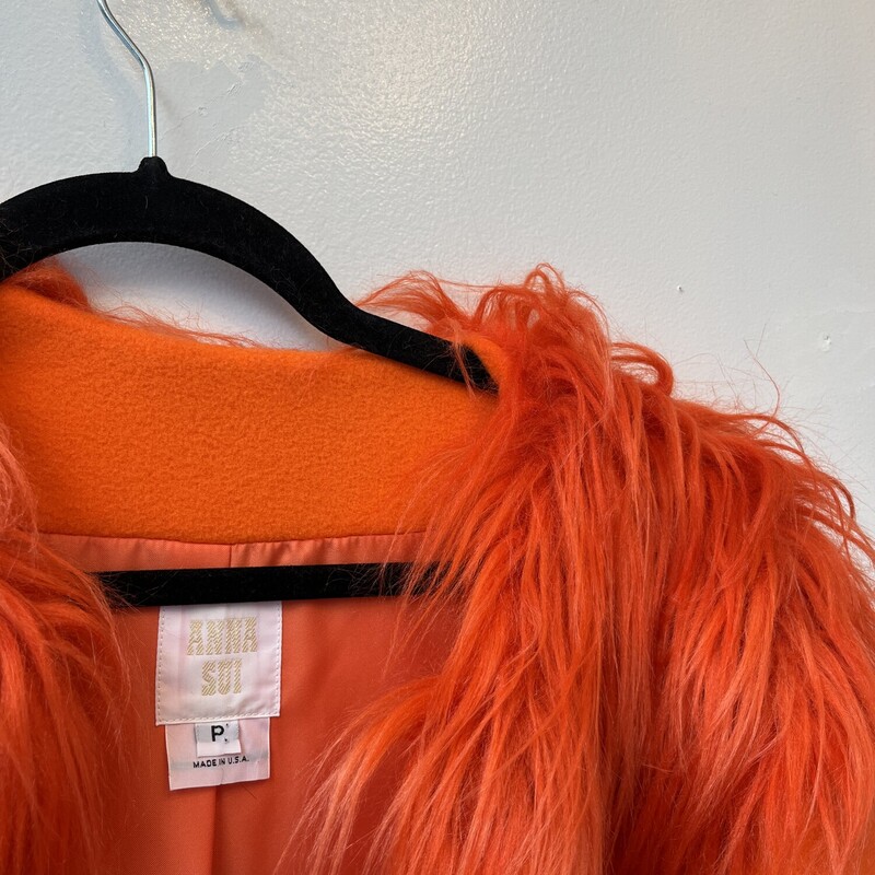 Anna Sui Faux Fur Duster Coat, Orange
