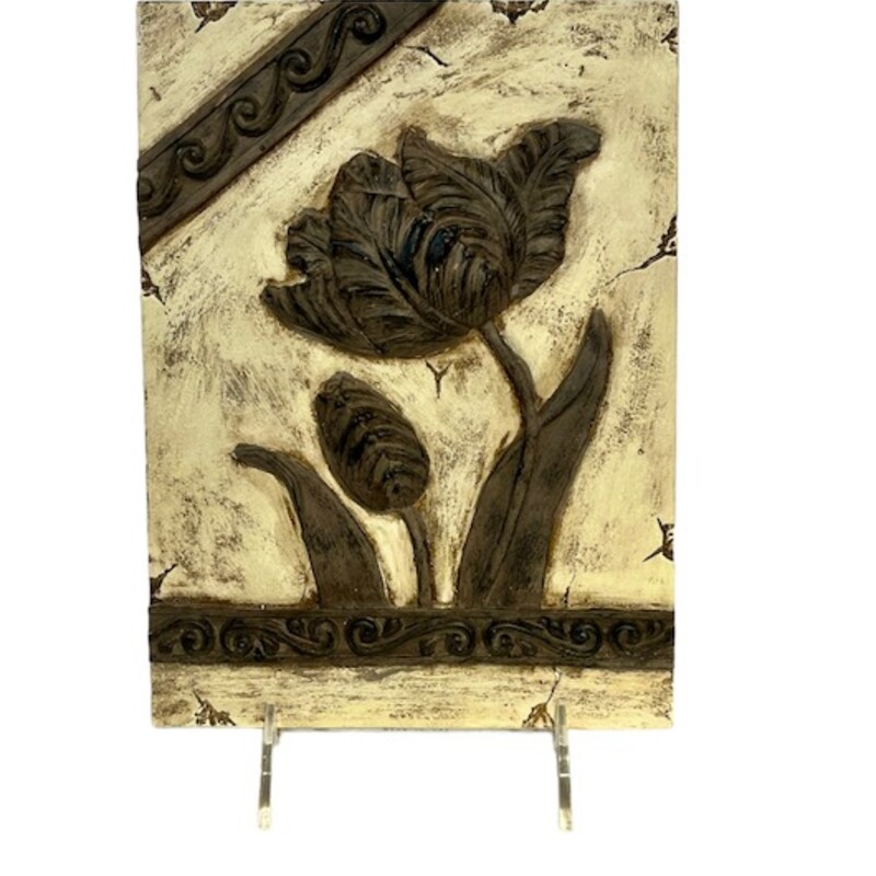 Floral Wall Plaque Tulip
Cream Brown
Size: 6.5w X 9.25h