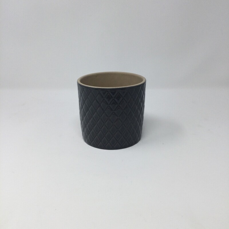 Ceramic Planter, Grey, Size: 4 In