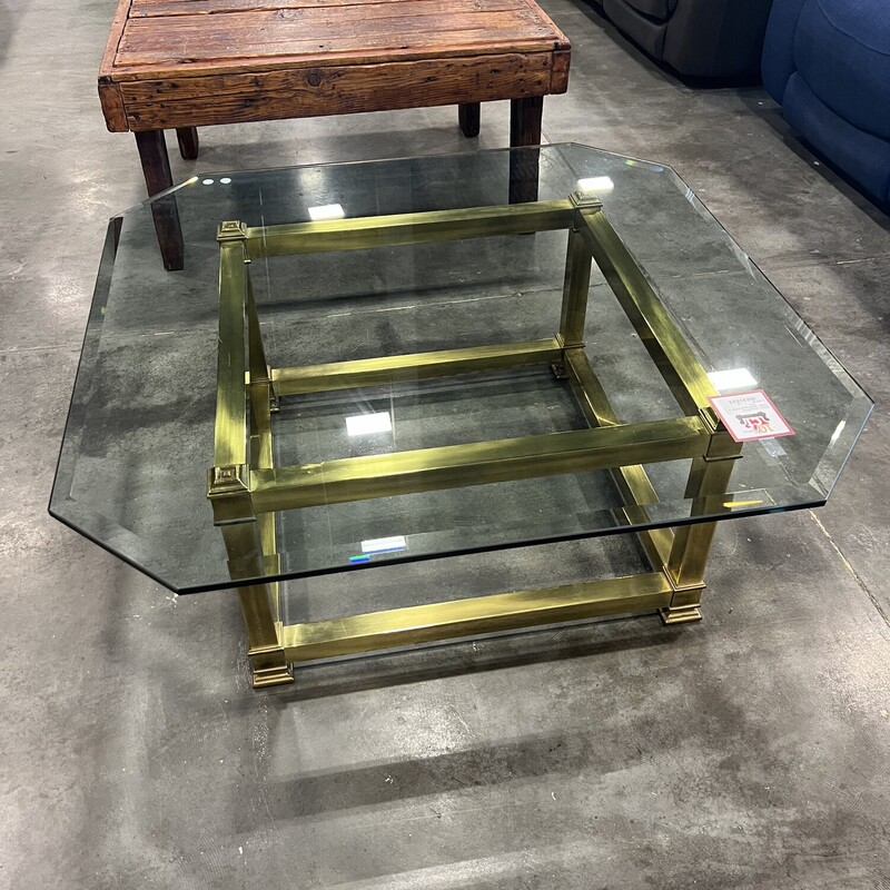 Glass/ Brass Coffee Table