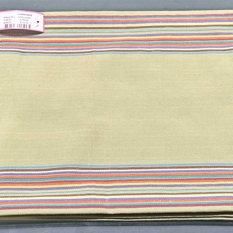 6 New Striped Placemats